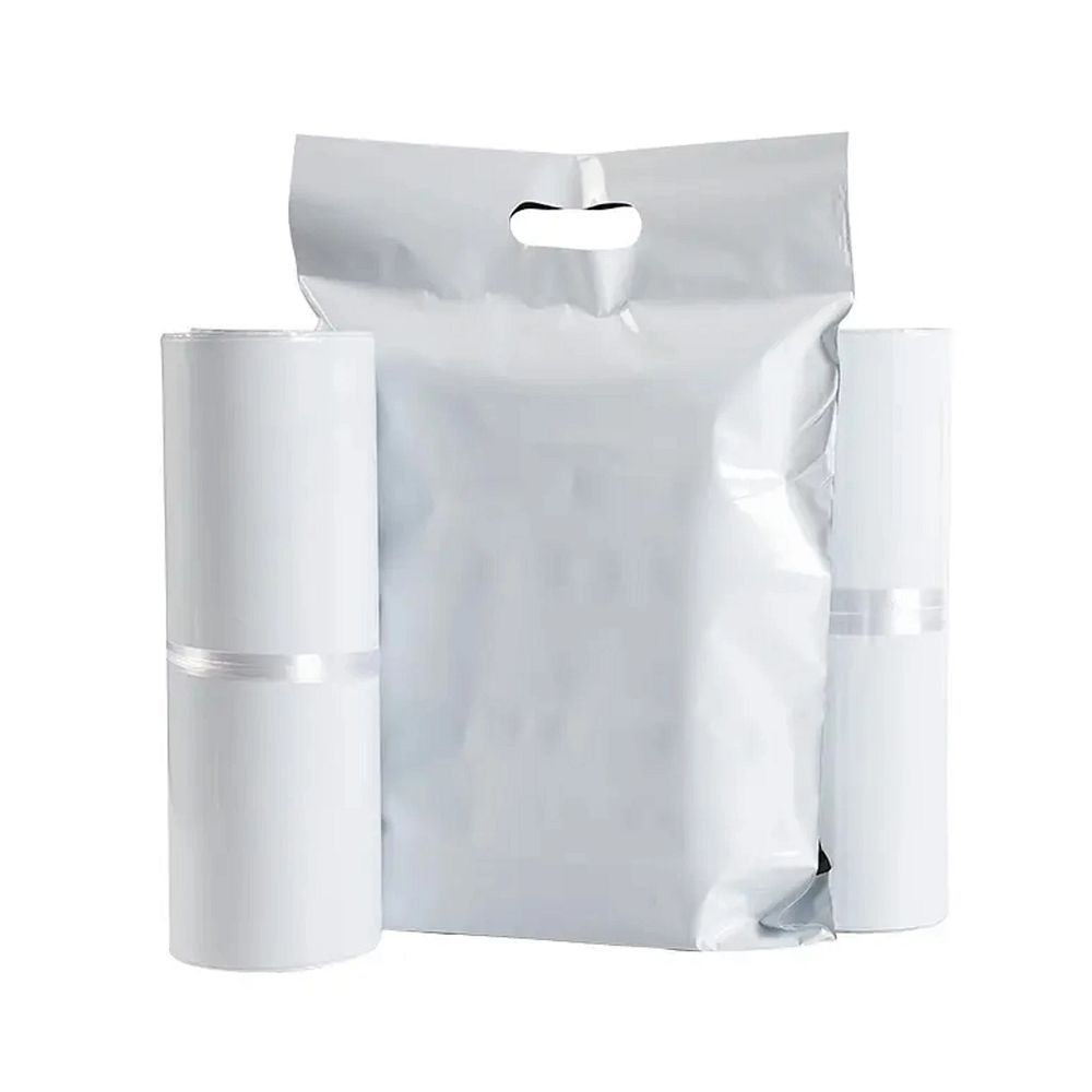 1299347afba5aa95b033e9130248d9eb Courier foil bags with handle 400 x 500 mm + 70 mm handle RC091 50 pcs white