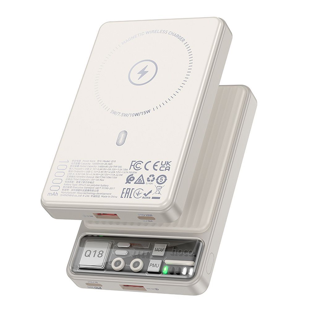 HOCO powerbnk 10000 mAh compatble with MagSafe PD QC3.0 3A 22,5W Q18 white