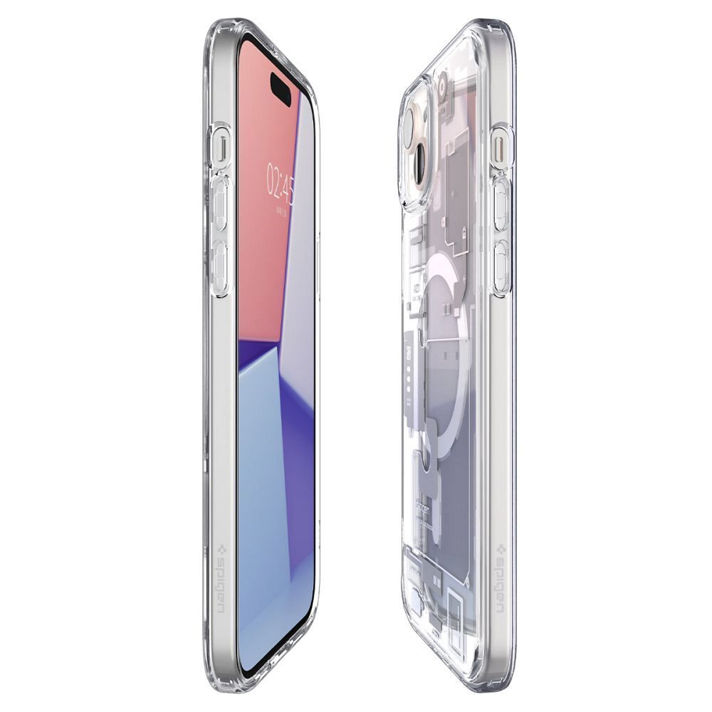 SPIGEN case ULTRA HYBRID MAG compatible with MagSafe for IPHONE 15 zero one white