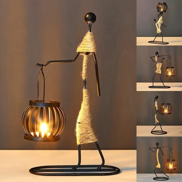 Decorative metal candlestick ART DECO Africa model A IALC-1