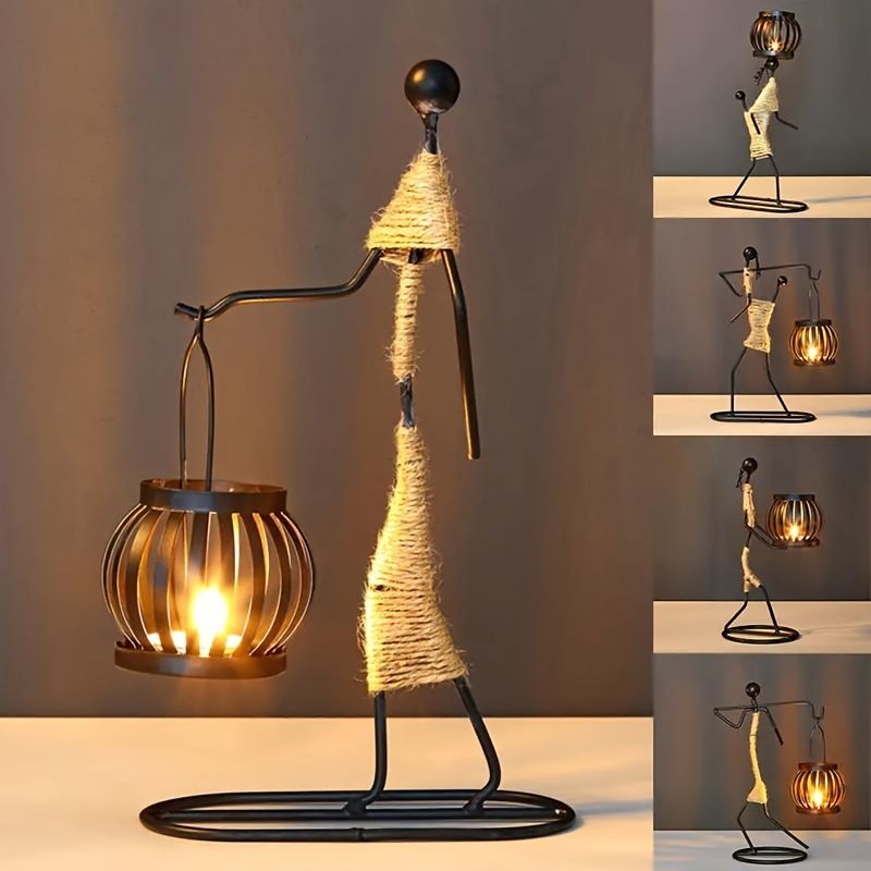 Decorative metal candlestick ART DECO Africa model A IALC-1