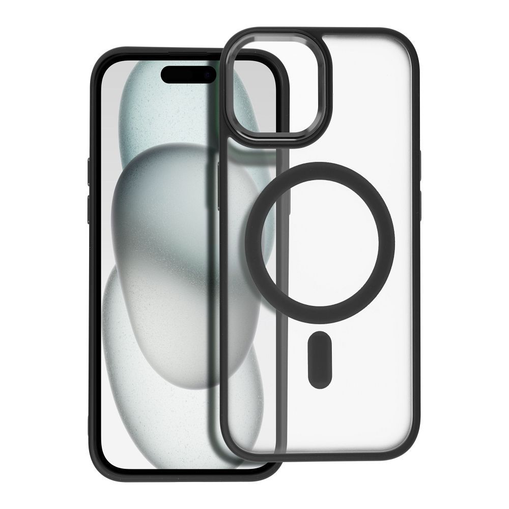 MATTE MAG COVER case compatible with MagSafe for IPHONE 15 black