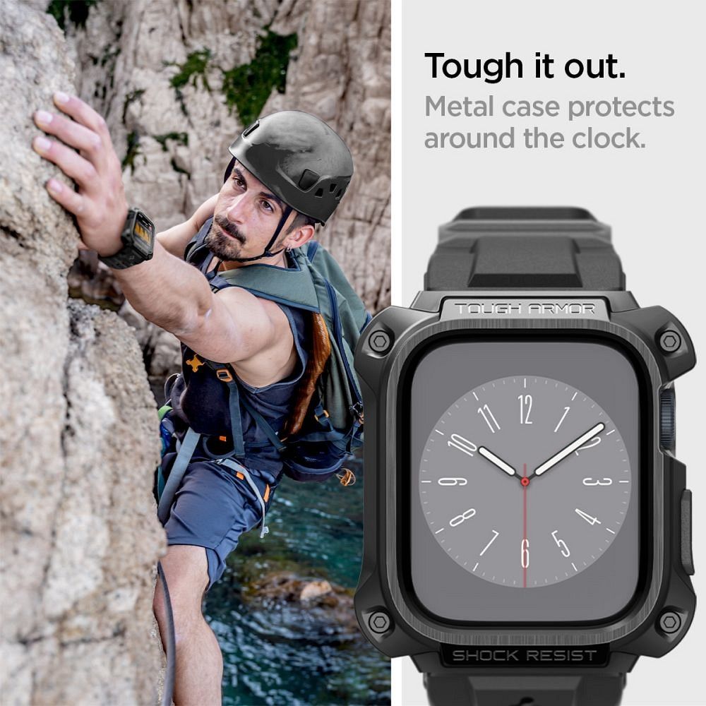 SPIGEN case TOUGH ARMOR ”PRO” for APPLE Watch 7 / 8 / 9 (45 mm) metal black