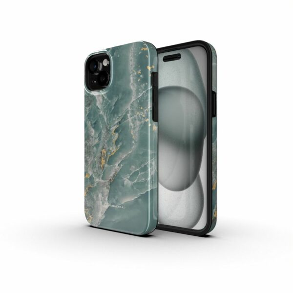 FORCELL F-PROTECT Mirage, Military Drop-Tested case compatible with MagSafe for IPHONE 16 PLUS green marble