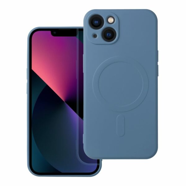 SILICONE MAG COVER case compatible with MagSafe for IPHONE 13 blue
