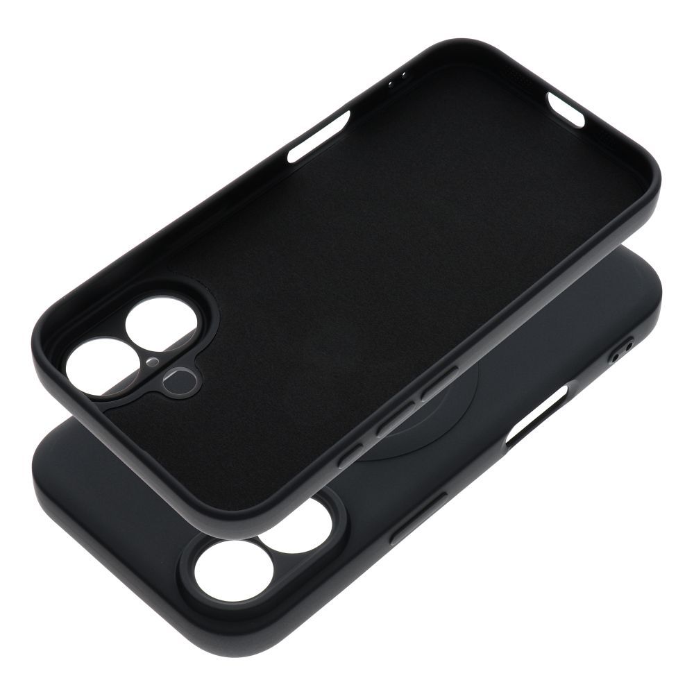 SILICONE MAG COVER case compatible with MagSafe for IPHONE 16 black