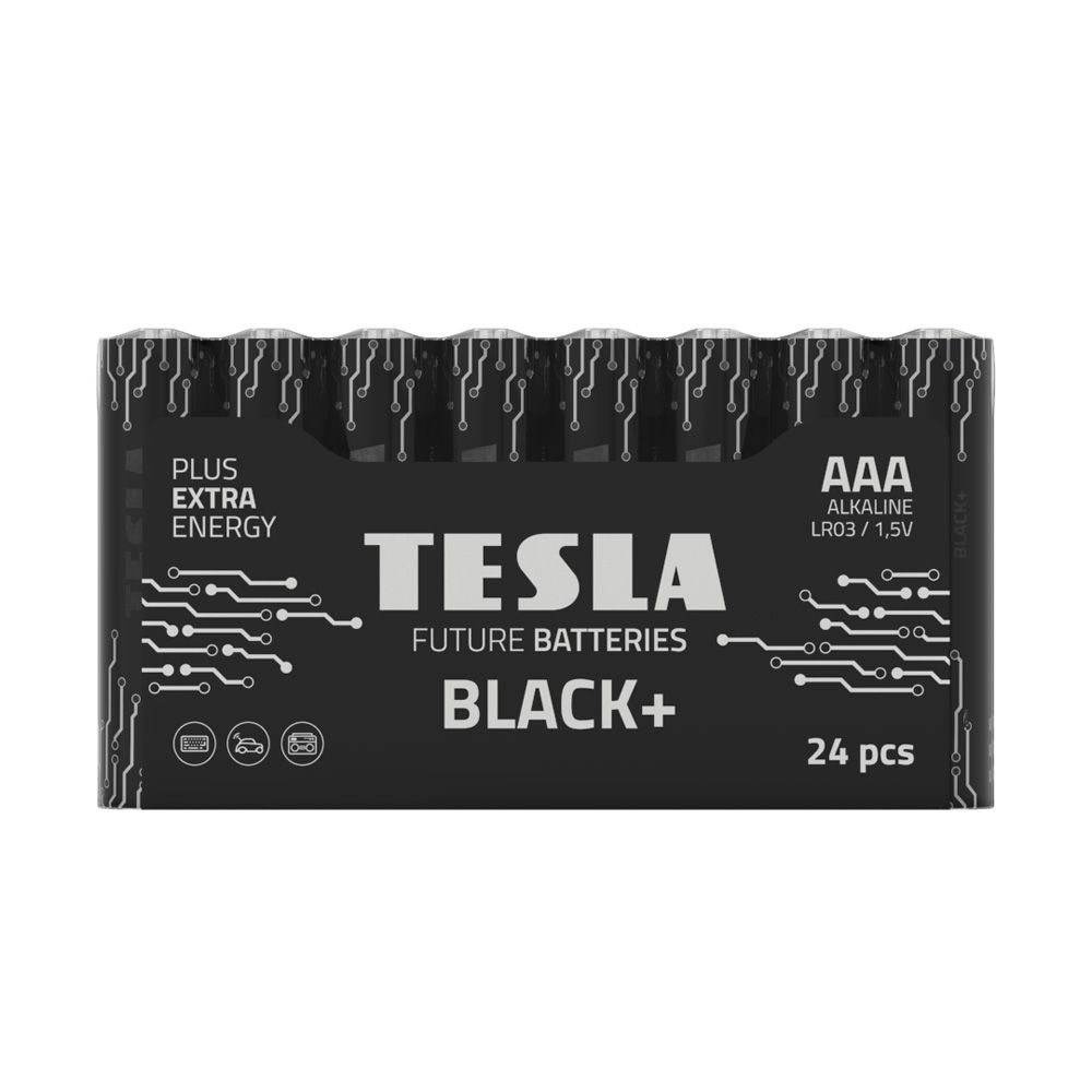 TESLA alkaline battery R3 (AAA) BLACK+ [24x30] 24 pcs