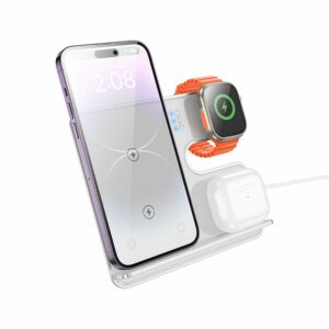 HOCO wireless charger 3in1 compatible with MagSafe and APPLE Watch 15W CQ19 silver