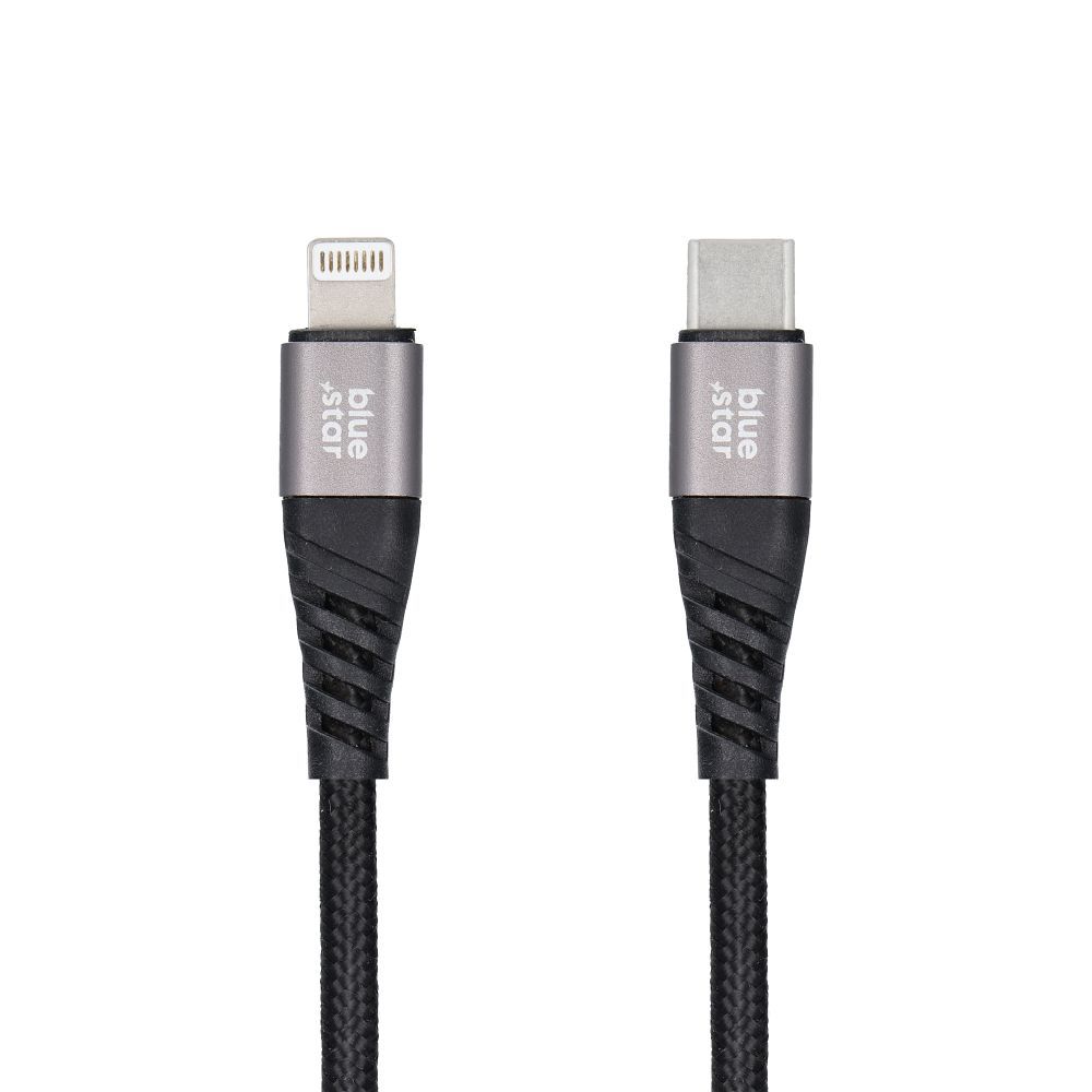 BLUE STAR braided cable 2,4A Type C to Lightning TFK-DC-003 1,2 m black