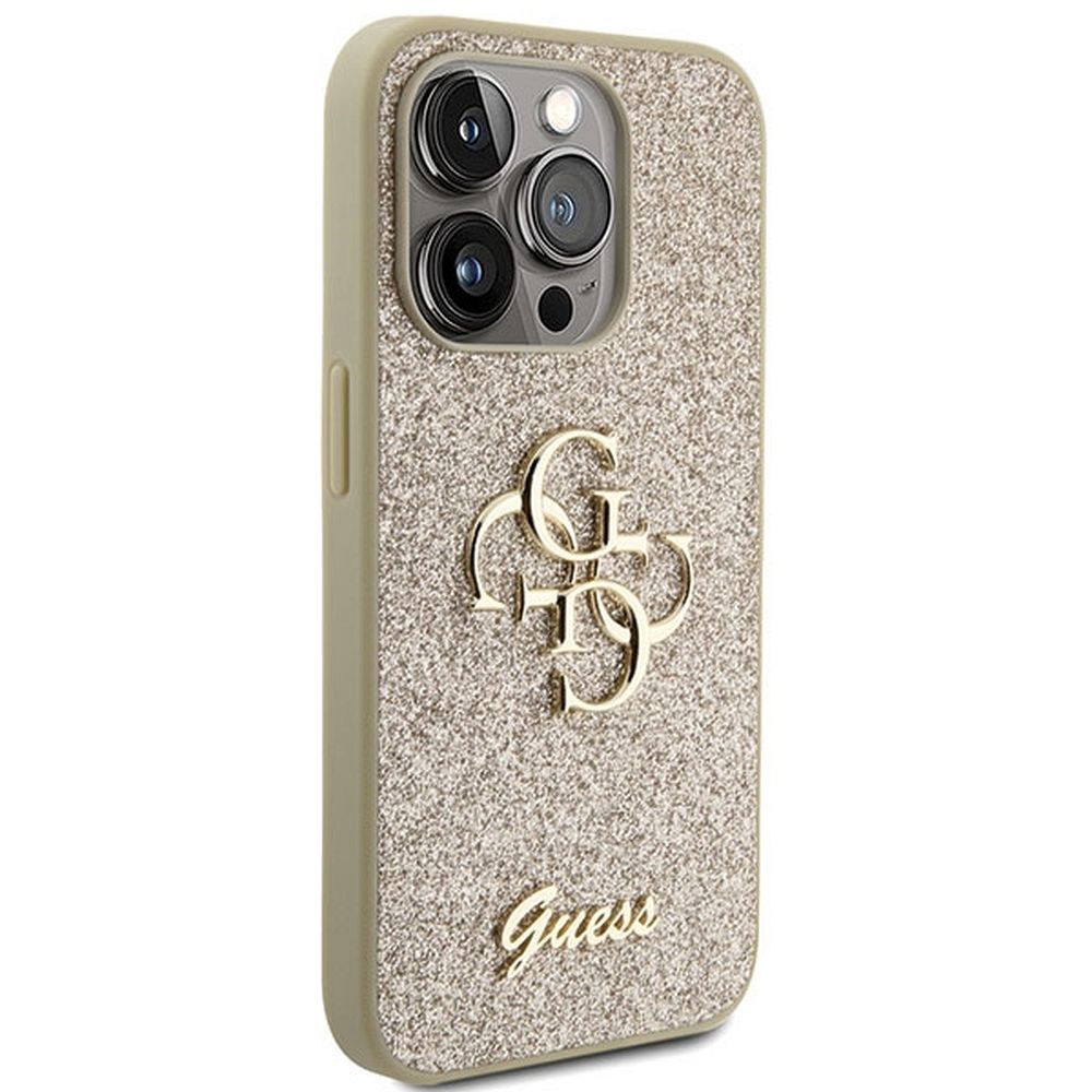GUESS case for IPHONE 15 Pro Max GUHCP15XHG4SGD (Fixed Glitter Big 4G) gold