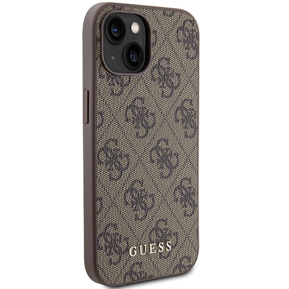 GUESS case for IPHONE 15 GUHCP15SG4GFBR (4G Metal Logo) brown