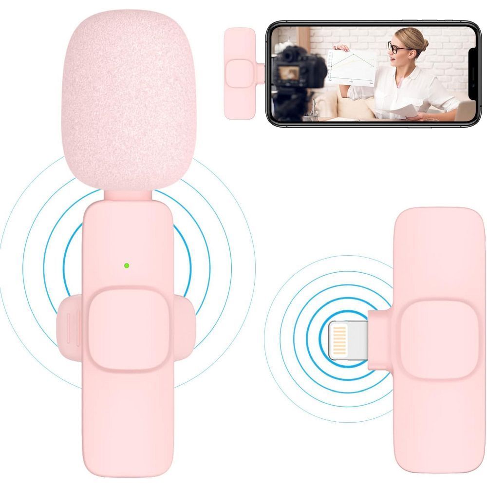 Wireless lavalier microphone Type C double (2 in set) K1 pink