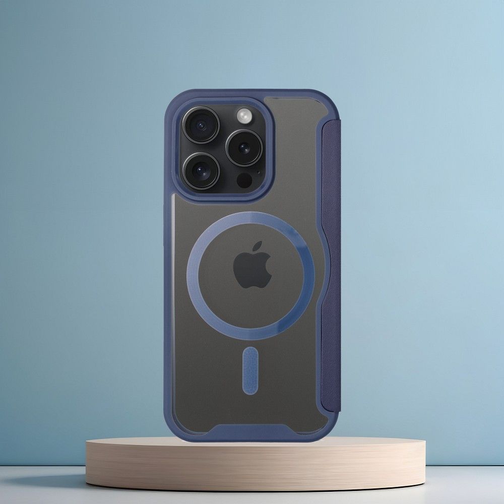 SMART MAG Book case compatible with MagSafe for IPHONE 15 blue
