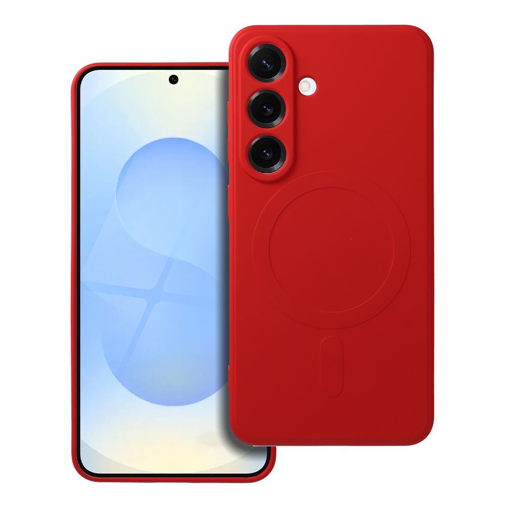 SILICONE MAG COVER case compatible with MagSafe for SAMSUNG S25 Edge red