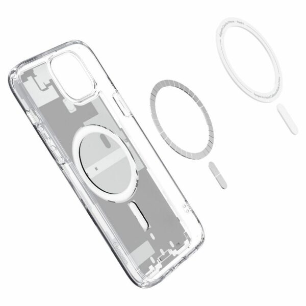SPIGEN case ULTRA HYBRID MAG compatible with MagSafe for IPHONE 15 zero one white