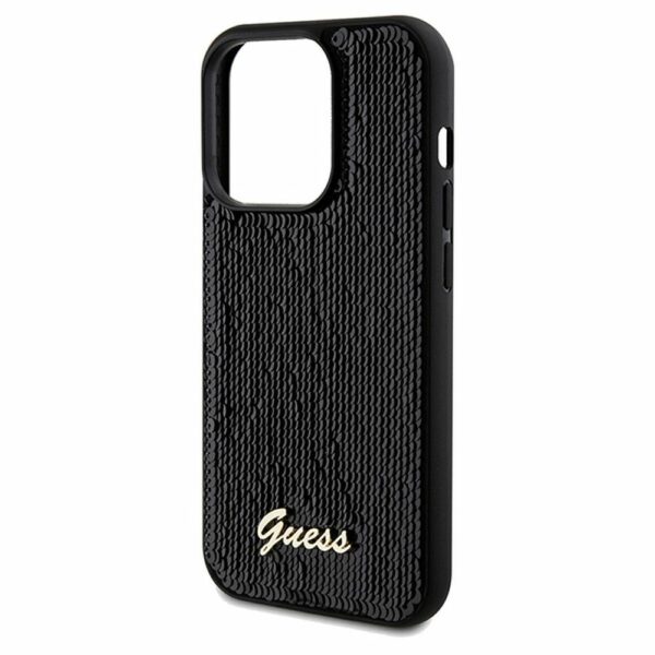 GUESS case for IPHONE 14 Pro GUHCP14LPSFDGSK (Sequin Script Metal) black