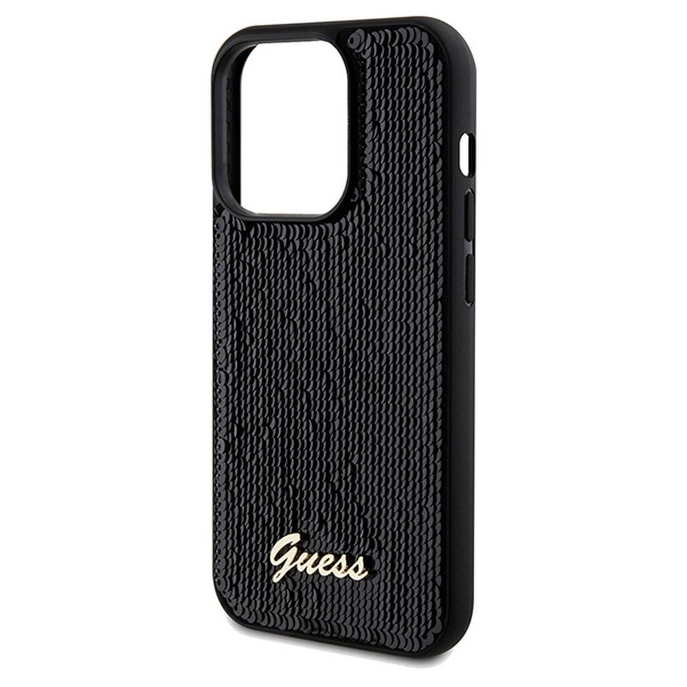 GUESS case for IPHONE 14 Pro GUHCP14LPSFDGSK (Sequin Script Metal) black