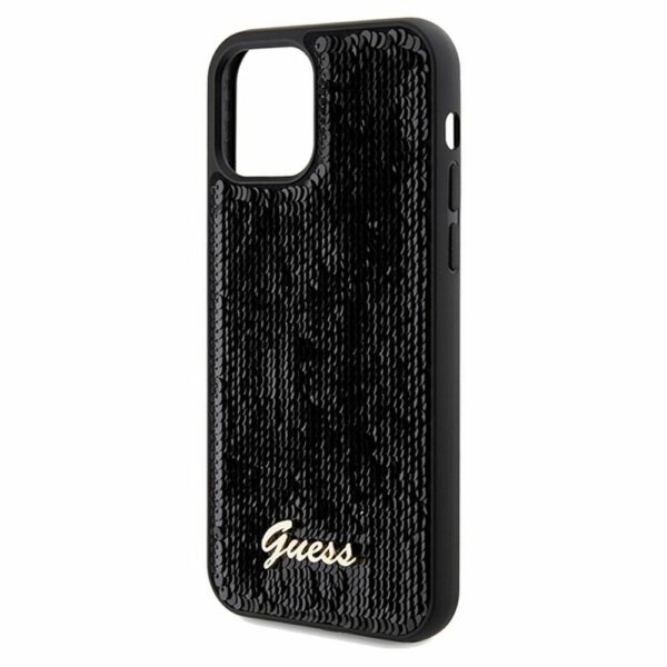 GUESS case for IPHONE 12 / 12 Pro GUHCP12MPSFDGSK (Sequin Script Metal) black