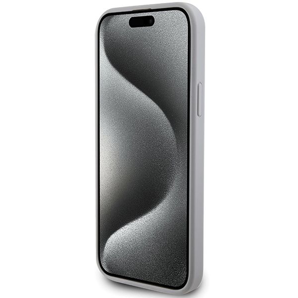 GUESS case for IPHONE 13 / 14 / 15 GUHCP15SPS4DGPS (Strass Metal Logo) silver