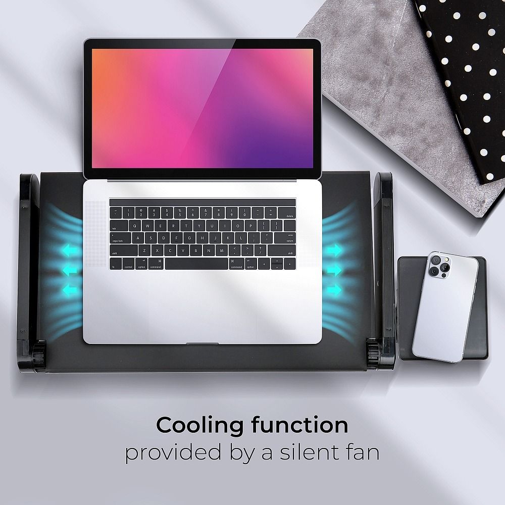 Desk for laptop uniwersal adjustable with cooling YL-803 black