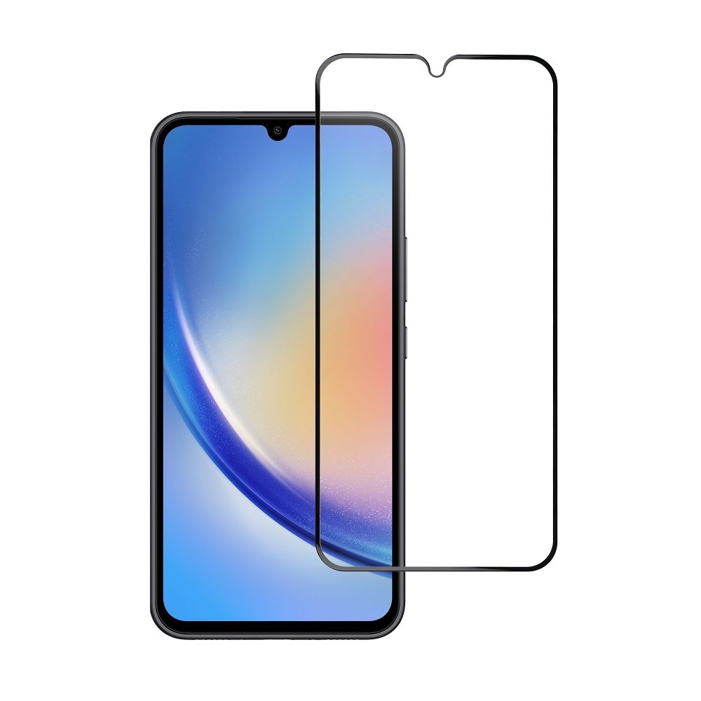 17f33b2bb412f74d4a57415ba93a3454 Tempered Glass Blue Star - SAMSUNG A34 5G Full Face (full glue with frame/small size) - black