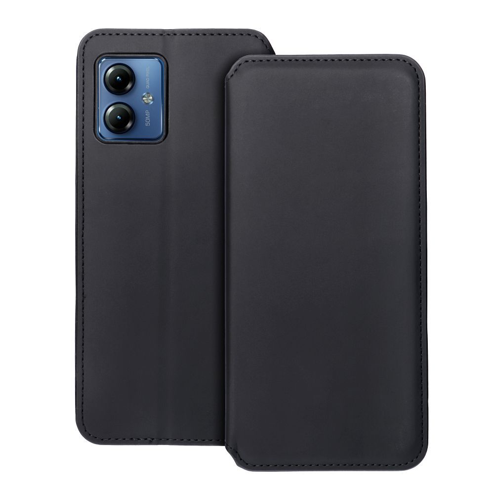 DUAL POCKET Book case for MOTOROLA G14 black