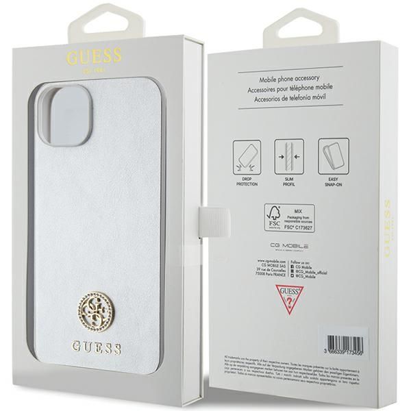 GUESS case for IPHONE 13 / 14 / 15 GUHCP15SPS4DGPS (Strass Metal Logo) silver