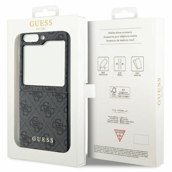 GUESS case for SAMSUNG Z Flip 5 GUHCZF5GF4GGR (4G Charm) grey