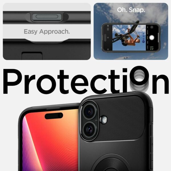 SPIGEN case SLIM ARMOR MAG compatible with MagSafe for IPHONE 16 black
