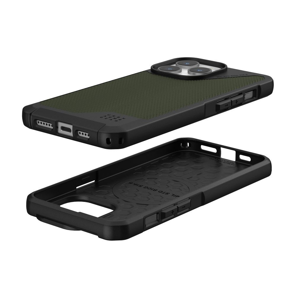 UAG Urban Armor Gear case METROPOLIS LT compatible with MagSafe for IPHONE 15 Pro Max kevlar olive