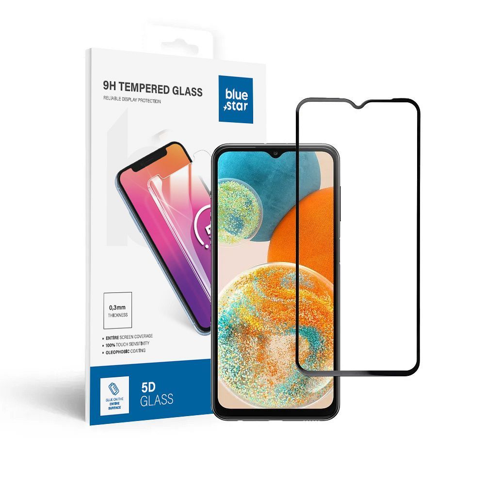 1912f75458dedb80346467c4a5e37831 Tempered Glass Blue Star - SAMSUNG A23 5G Full Face (full glue with frame/small size) - black Tempered Glass Blue Star