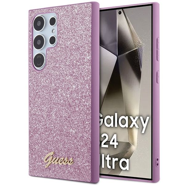 GUESS case for SAMSUNG S24 Ultra GUHCS24LHGGSHU (Glitter Script) purple