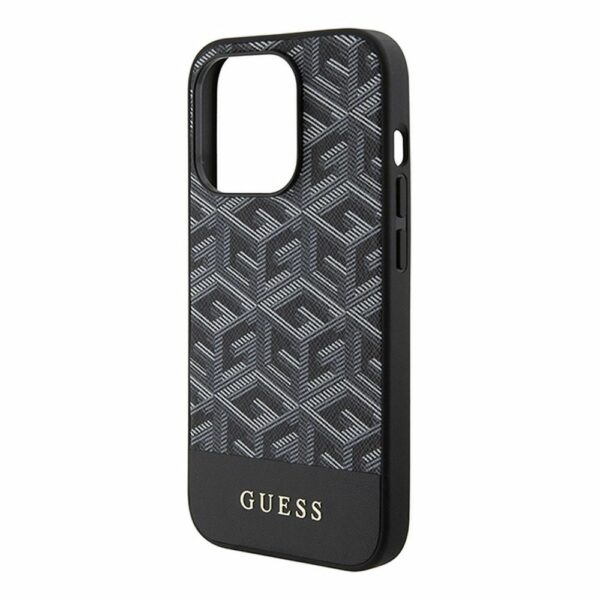 GUESS case for IPHONE 15 Pro compatible with MagSafe GUHMP15LHGCFSEK (GCUBE Stripes) black