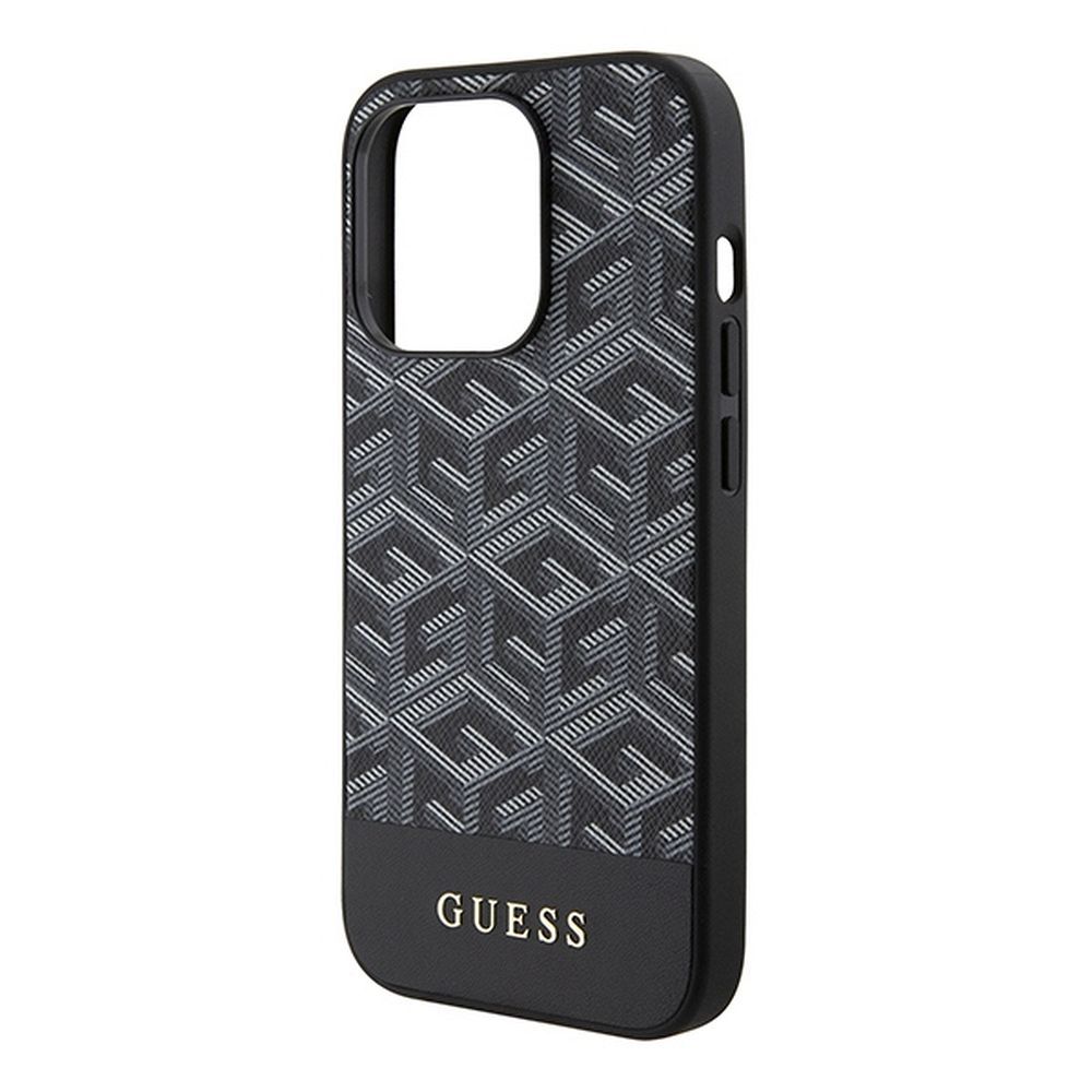 GUESS case for IPHONE 15 Pro compatible with MagSafe GUHMP15LHGCFSEK (GCUBE Stripes) black