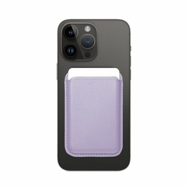 LEATHER MAG WALLET compatible with MagSafe lilac