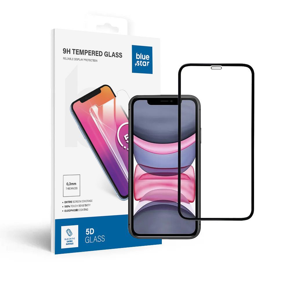 19a97875911d91f27f11bf72cec3f37c Tempered Glass Blue Star - APP IPHONE Xr/11 5D Full Cover black