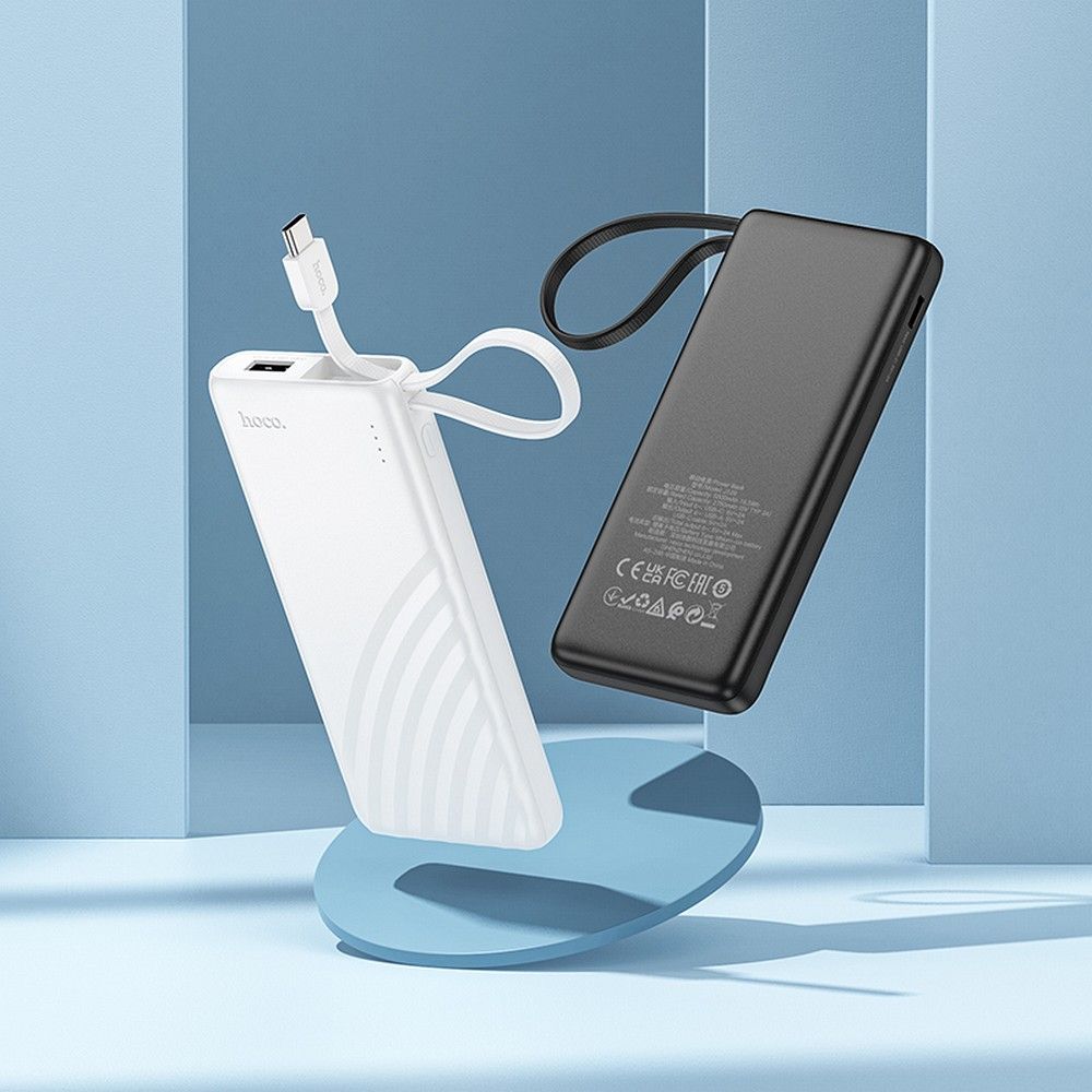 HOCO powerbank 5000 mAh with built-in cable Type C 2A J129 black
