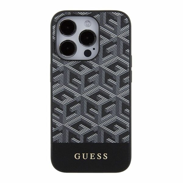 GUESS case for IPHONE 15 Pro compatible with MagSafe GUHMP15LHGCFSEK (GCUBE Stripes) black