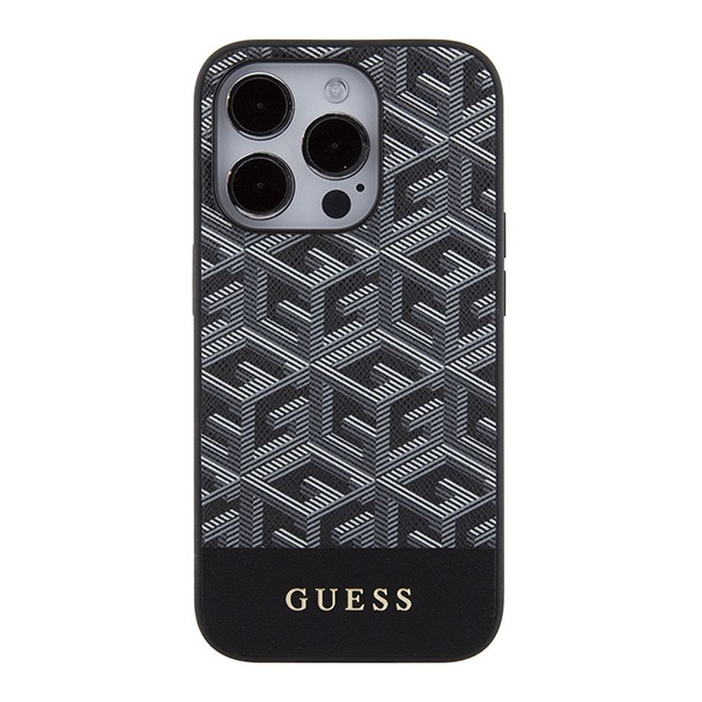 GUESS case for IPHONE 15 Pro compatible with MagSafe GUHMP15LHGCFSEK (GCUBE Stripes) black
