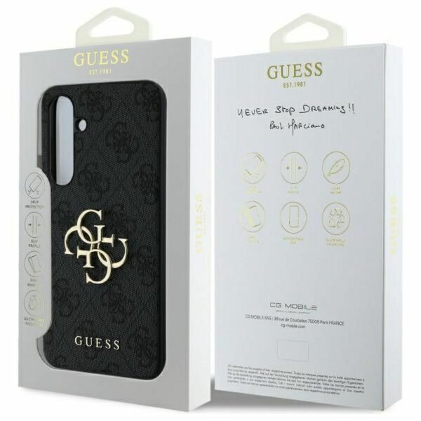 GUESS case for SAMSUNG S24 FE GUHCS24FE4GMGGR (HC PU 4G Big Metal Logo) grey