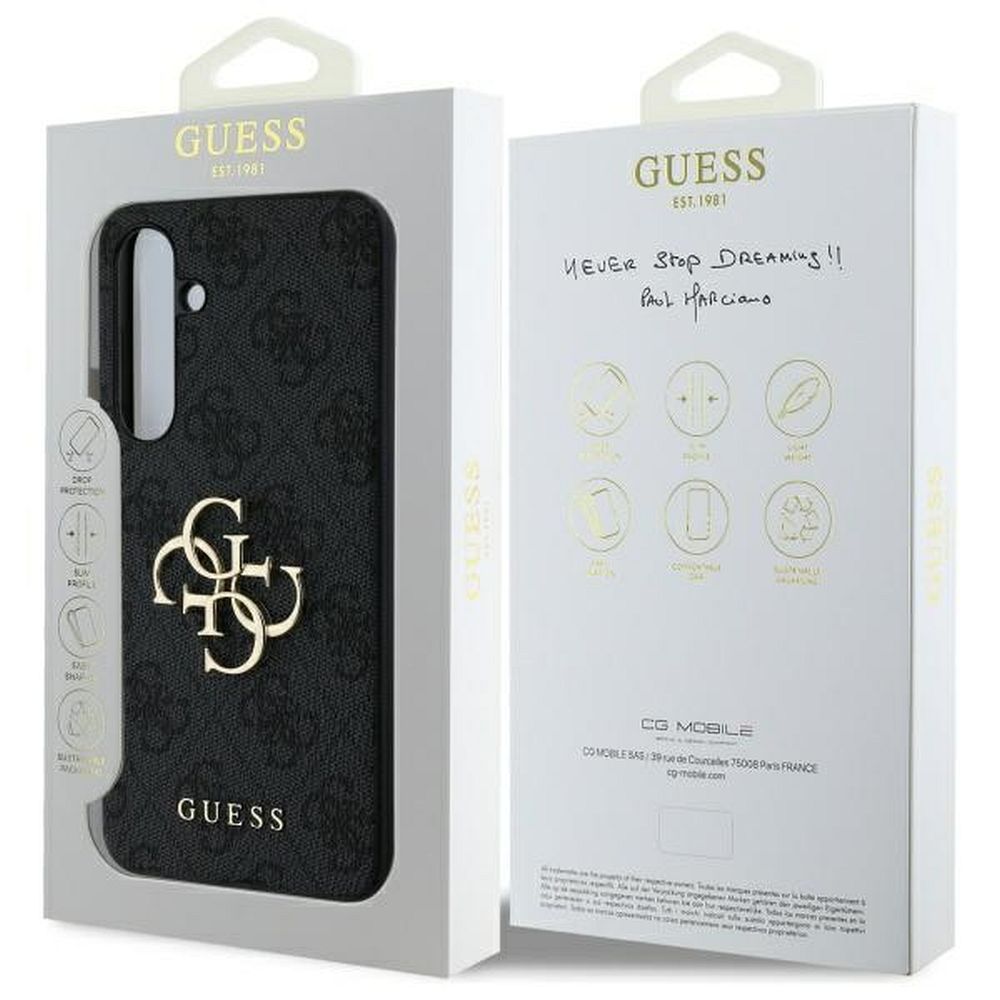 GUESS case for SAMSUNG S24 FE GUHCS24FE4GMGGR (HC PU 4G Big Metal Logo) grey