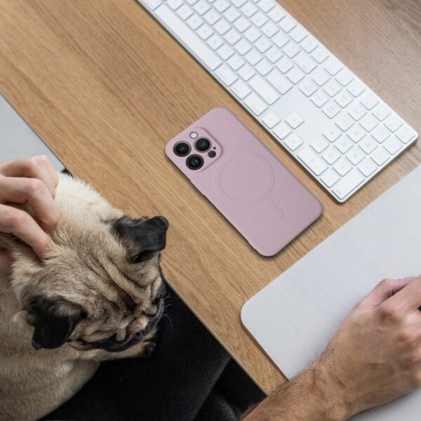 SILICONE MAG COVER case compatible with MagSafe for SAMSUNG S24 Ultra pink