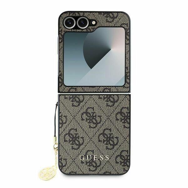 GUESS case for SAMSUNG Z Flip 6 GUHCZF6GF4GBR (HC PU 4G Charm) brown