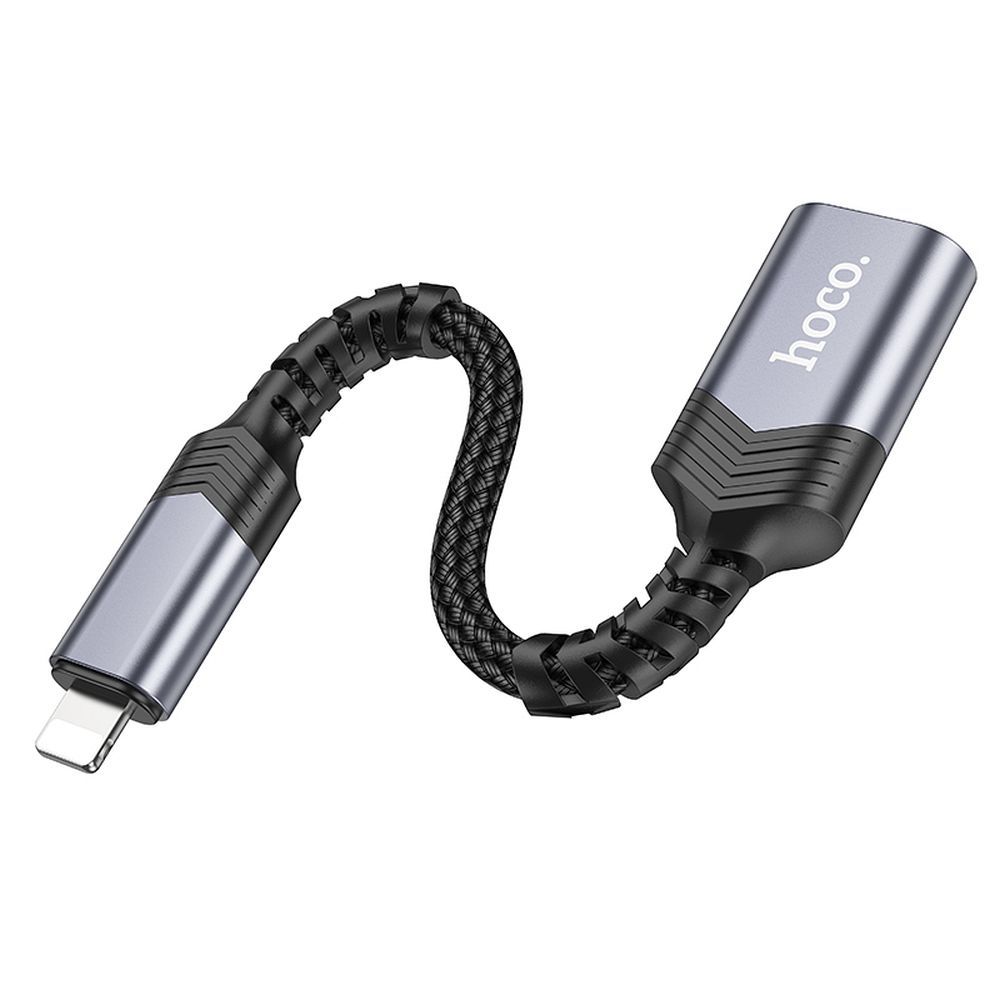 HOCO adapter iPhone Lightning 8-pin (male) to USB (female) 3.0 UA24 black
