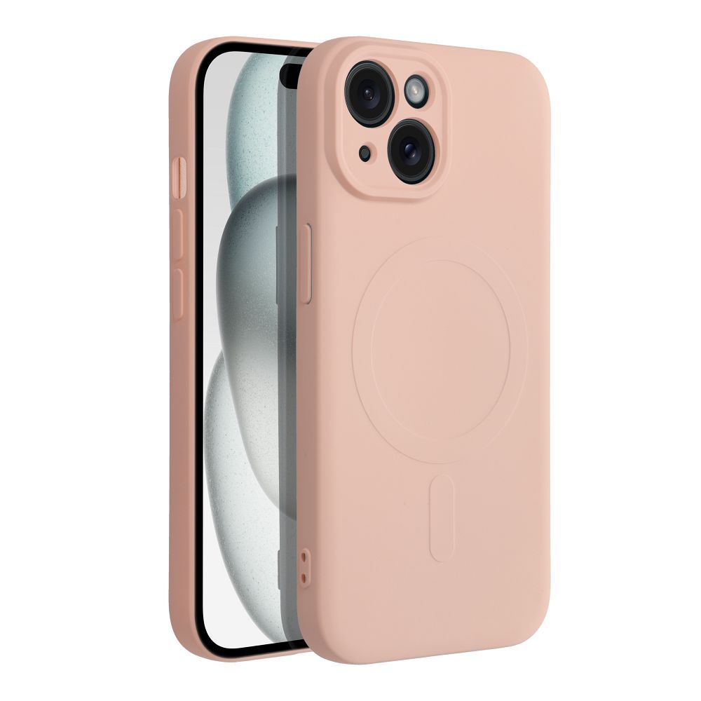 SILICONE MAG COVER case compatible with MagSafe for IPHONE 15 pink