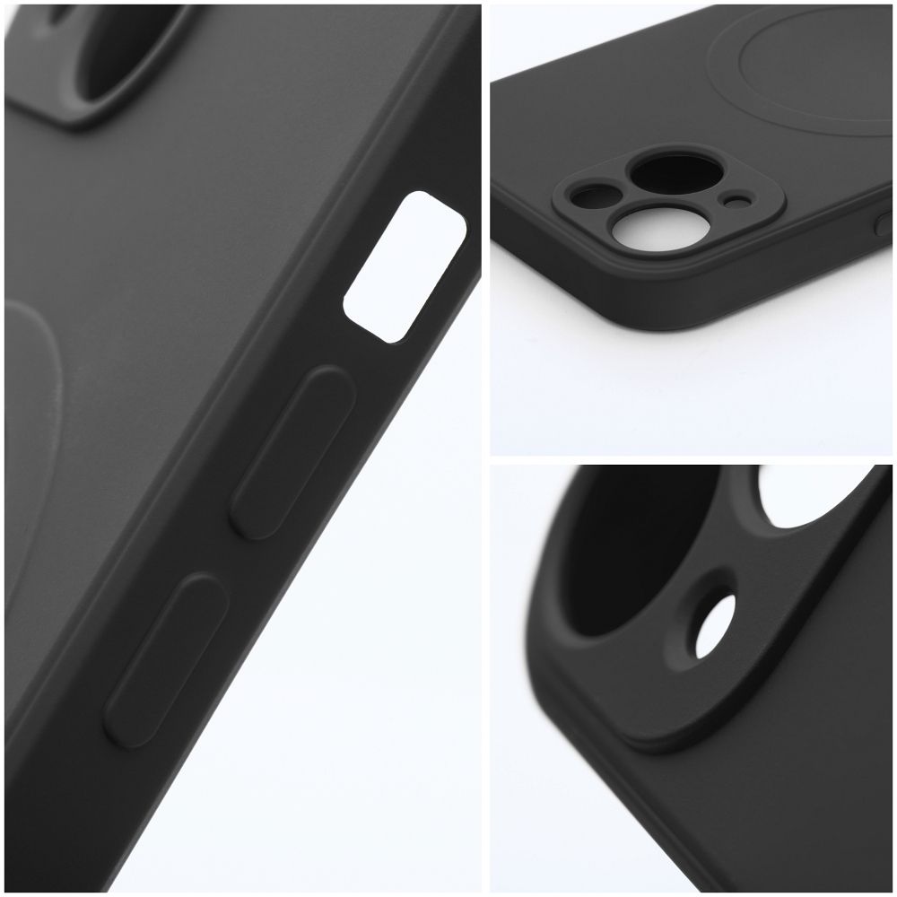 SILICONE MAG COVER case compatible with MagSafe for SAMSUNG S25 black