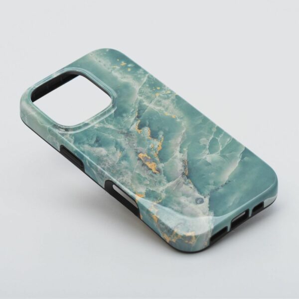FORCELL F-PROTECT Mirage, Military Drop-Tested case compatible with MagSafe for IPHONE 15 green marble