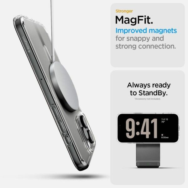 SPIGEN case ULTRA HYBRID "T" MAG compatible with MagSafe for IPHONE 16 Pro Max white