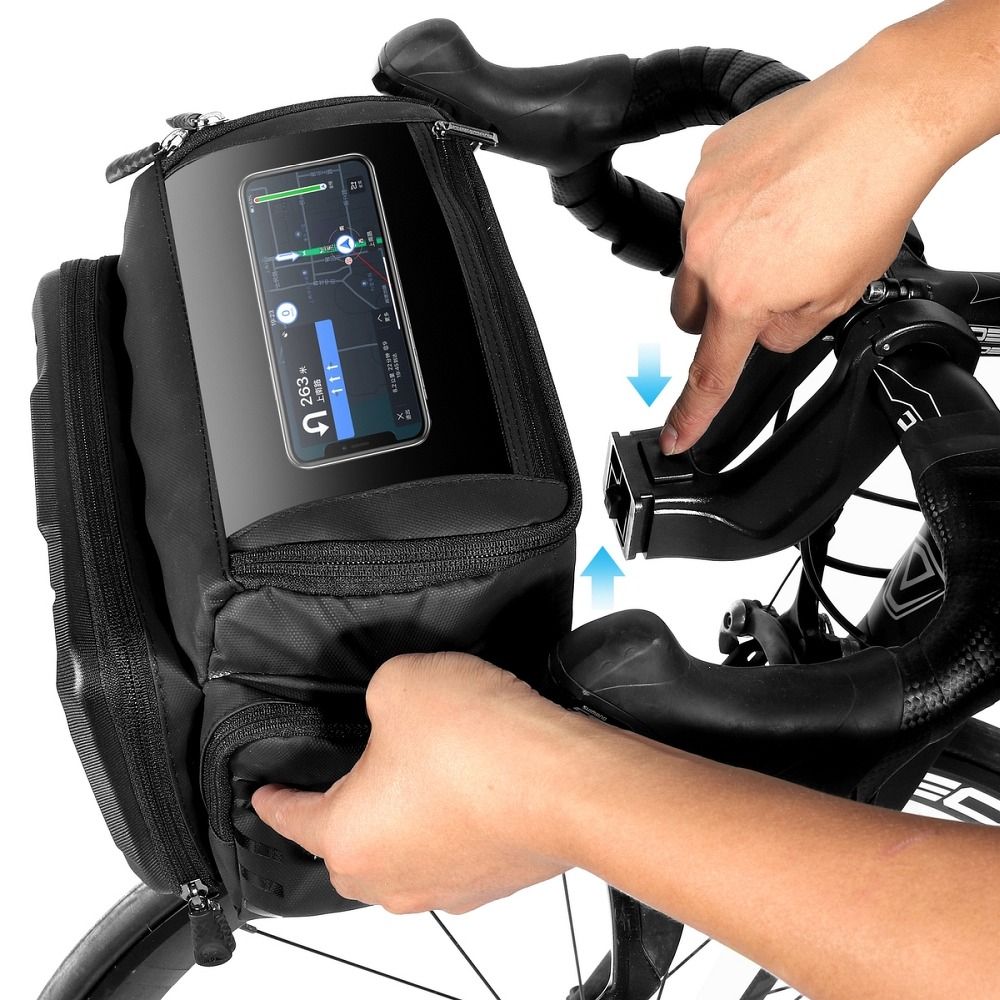 WILDMAN traveling bag for bike handlebars with zipper GS6 4L ( 4 "- 7" ) black