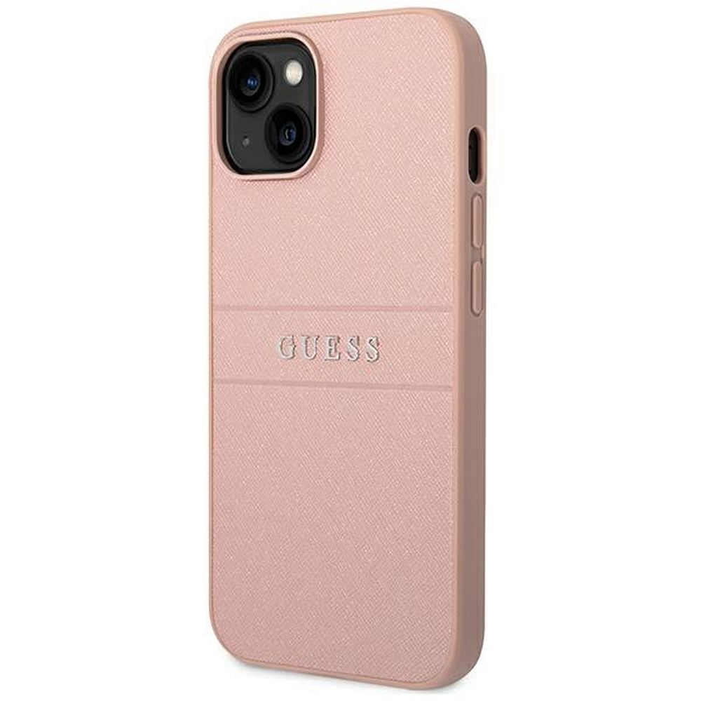 GUESS case for IPHONE 14 Plus GUHCP14MPSASBPI (Saffiano With Metal Logo) pink